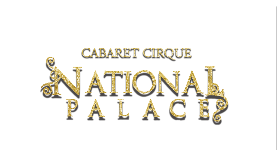 Logo sans fond avec de simples écritures couleur or dégradé avec écrit Cabaret Cirque National Palace